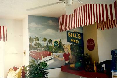 Mural featuring Bills Diner