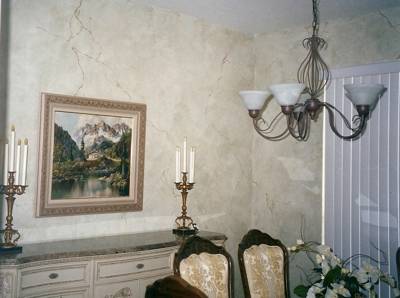 Faux painting in a dining room