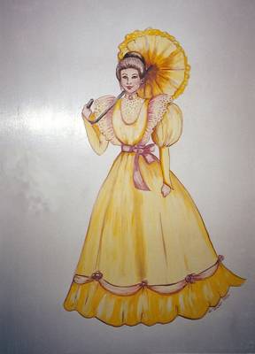 Mural of woman with parasol