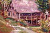 Pastel portrait of North Carolina cabin