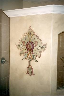 Painting on a bathroom wall