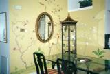 Wall painting in an Asian dining room