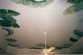 Painted palms on the ceiling