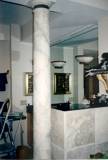 Faux painted column matches tile
