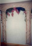 Mural with faux marble columns and vines